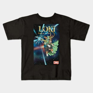 Loki the Trickster Corgi of Asgard Comic Cover Kids T-Shirt